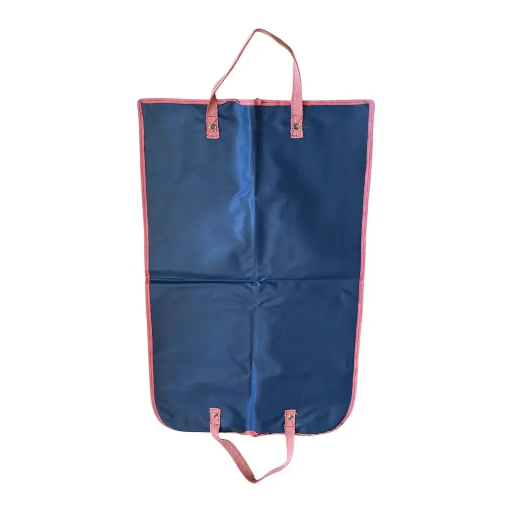 Vintage 1970s Garment Bag for Children Teddy Bear Canvas Outer Vinyl Lined
